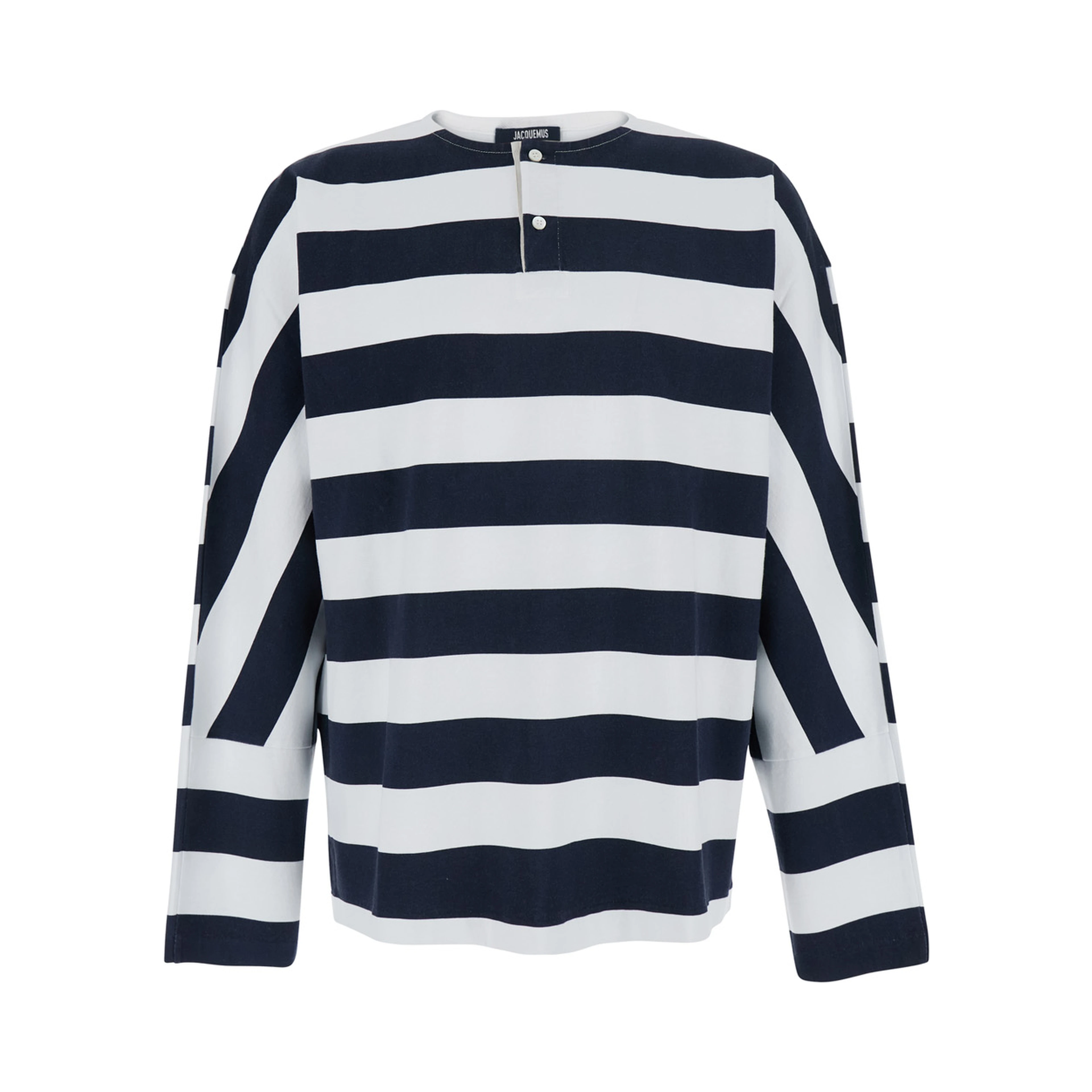 Blue Long Sleeve T-Shirt with Logo on Front in Cotton for Women