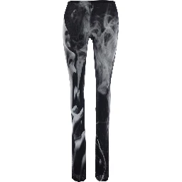 Black Pants with Smoking Women Print in Tech Fabric for Women