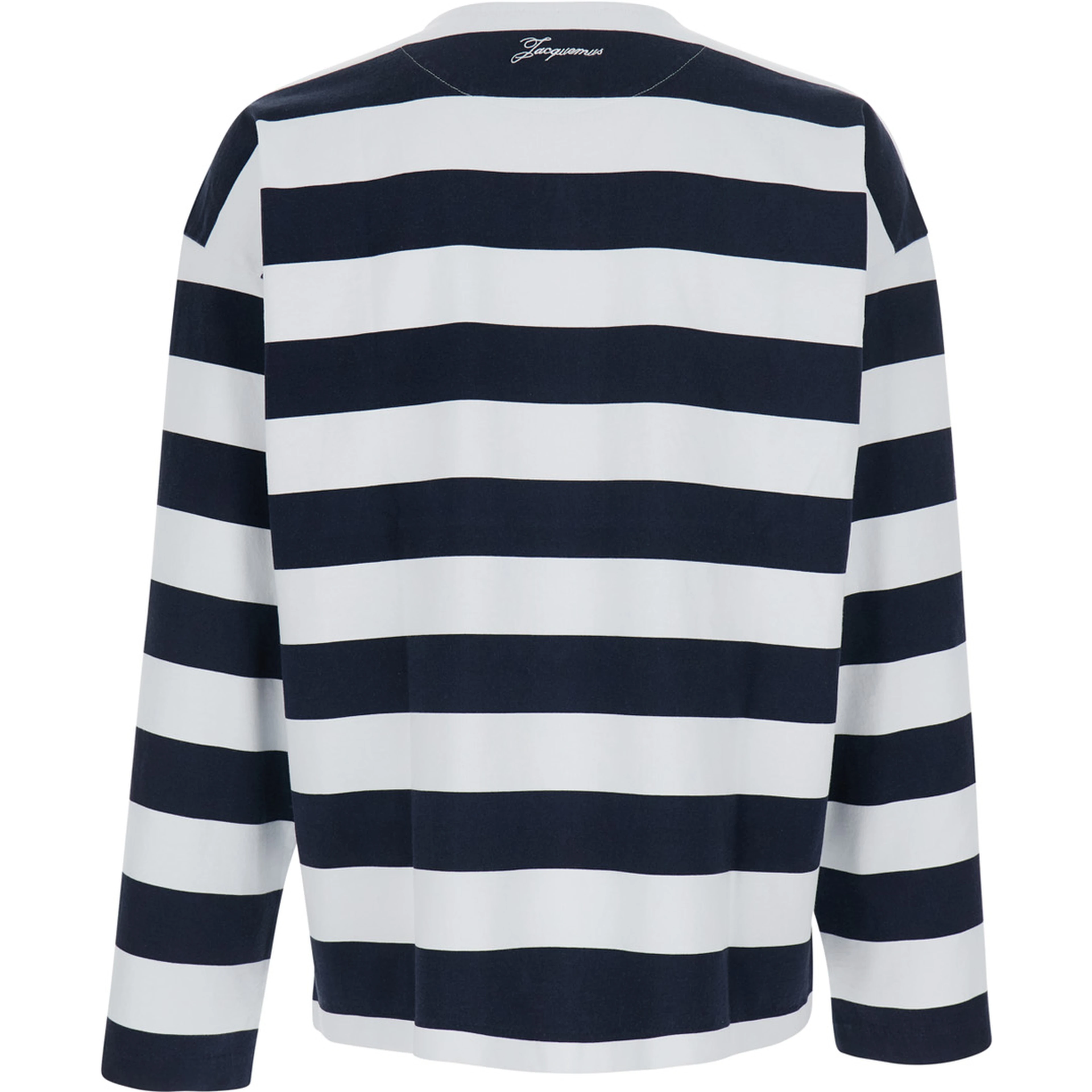 Blue Long Sleeve T-Shirt with Logo on Front in Cotton for Women