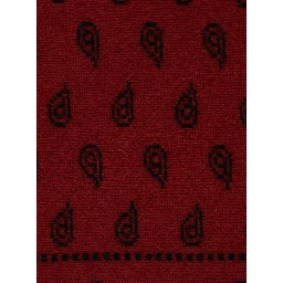 The Wild Rag Red Scarf with All-Over Motif in Cashmere for Women