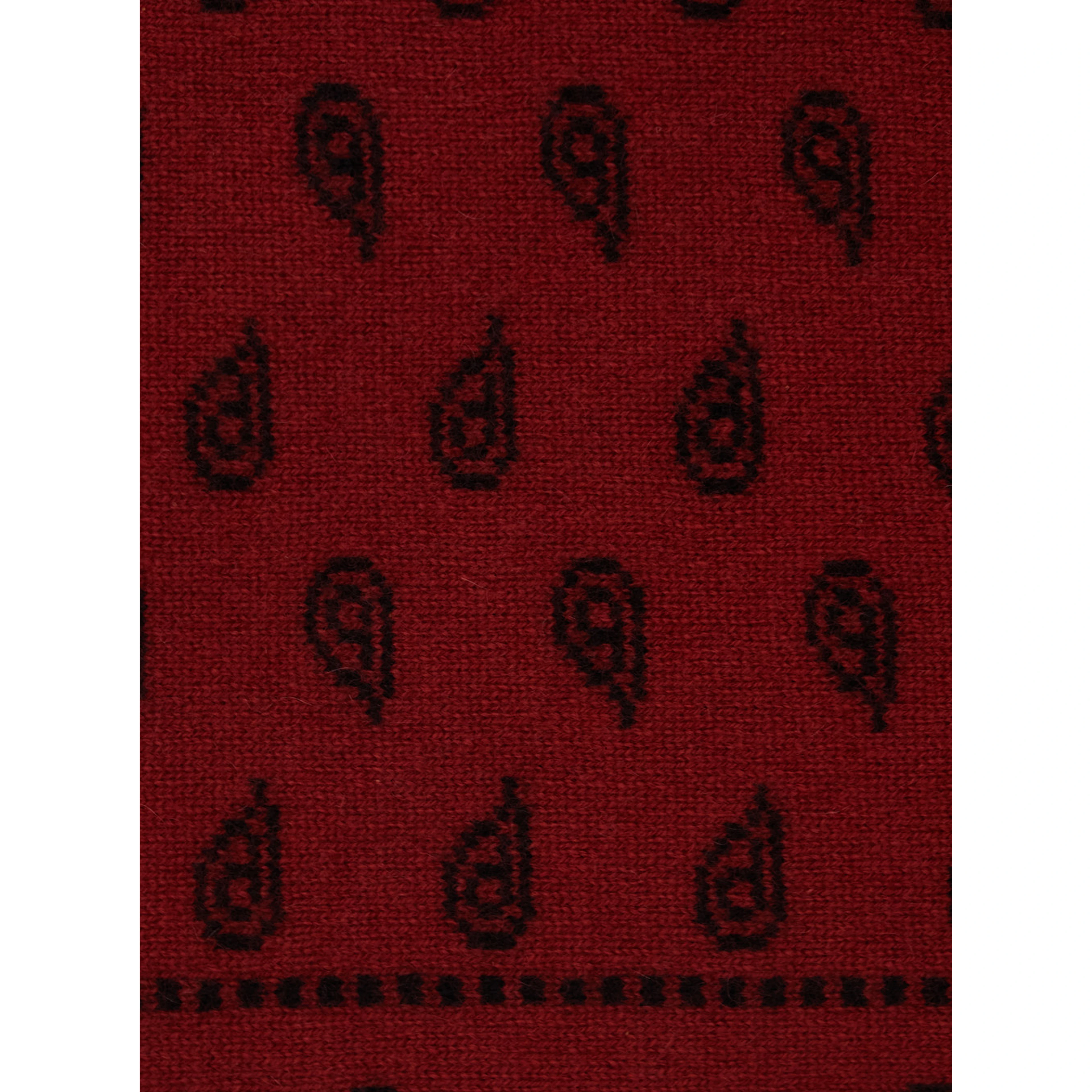 The Wild Rag Red Scarf with All-Over Motif in Cashmere for Women