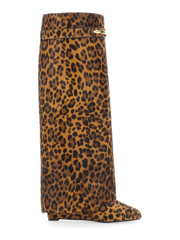Brown High Heeled Boots with Elegant Leather Details for Women