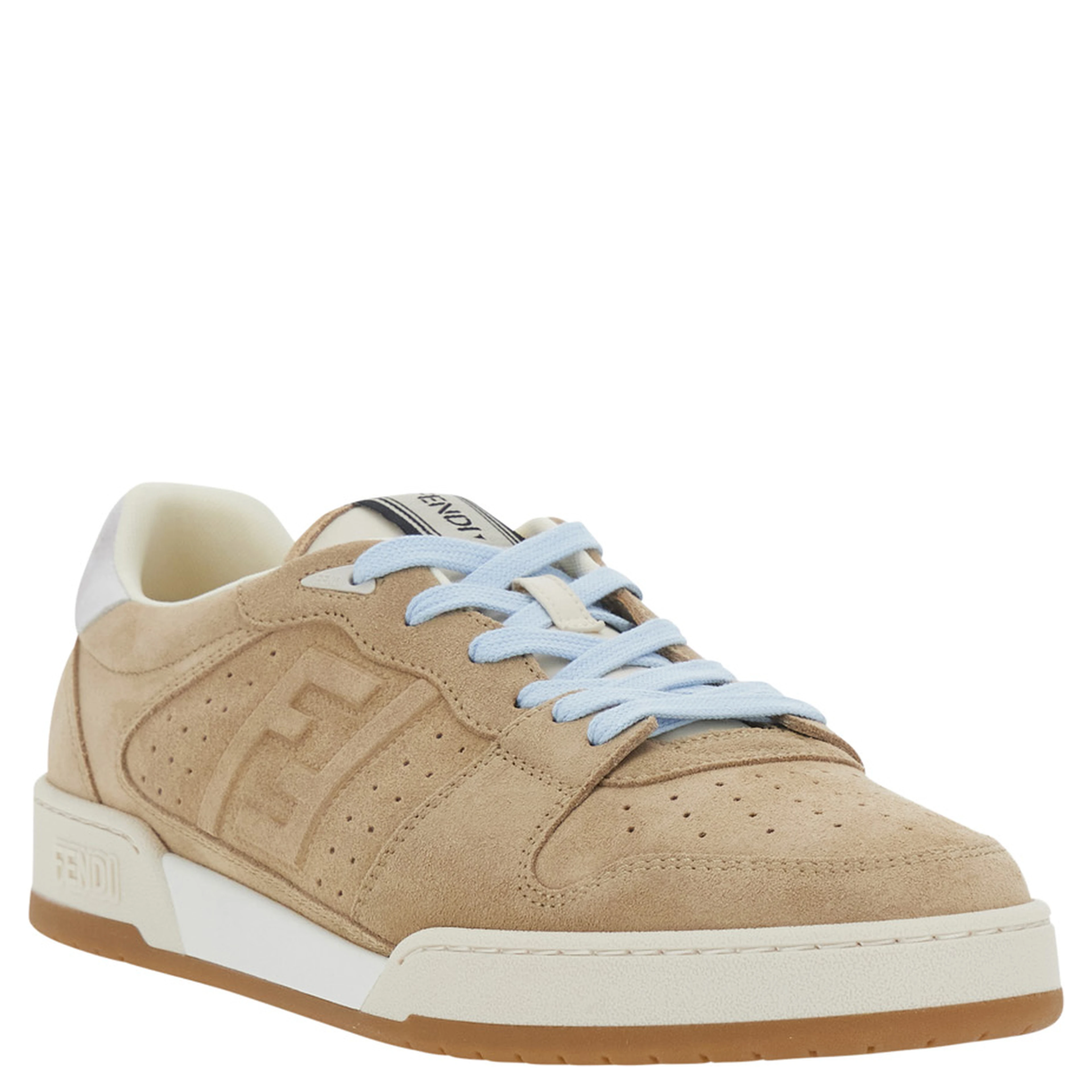 Match beige Sneaker with Logo Patch on the Tongue and FF logo on the side in suede Men