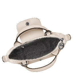 White Crossbody Bag with Adjustable and Removable Strap in Leather for Women