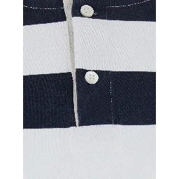 Blue Long Sleeve T-Shirt with Logo on Front in Cotton for Women