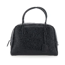 Kate Black Handbag with Two Top Handles in Leather Woman