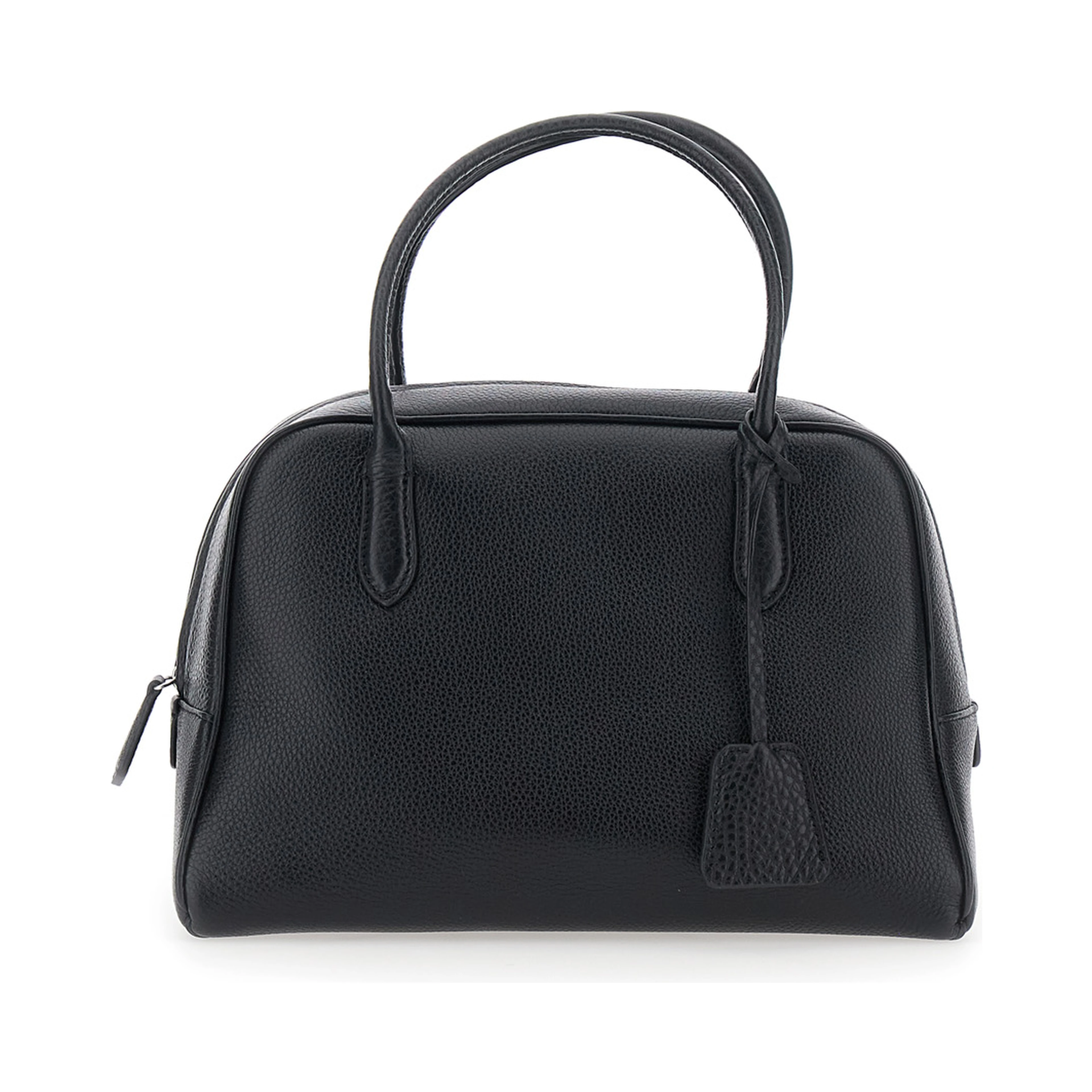 Kate Black Handbag with Two Top Handles in Leather Woman