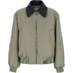 WR SATIN NYLON BLOUSON WITH INTRECCIATO COLLAR