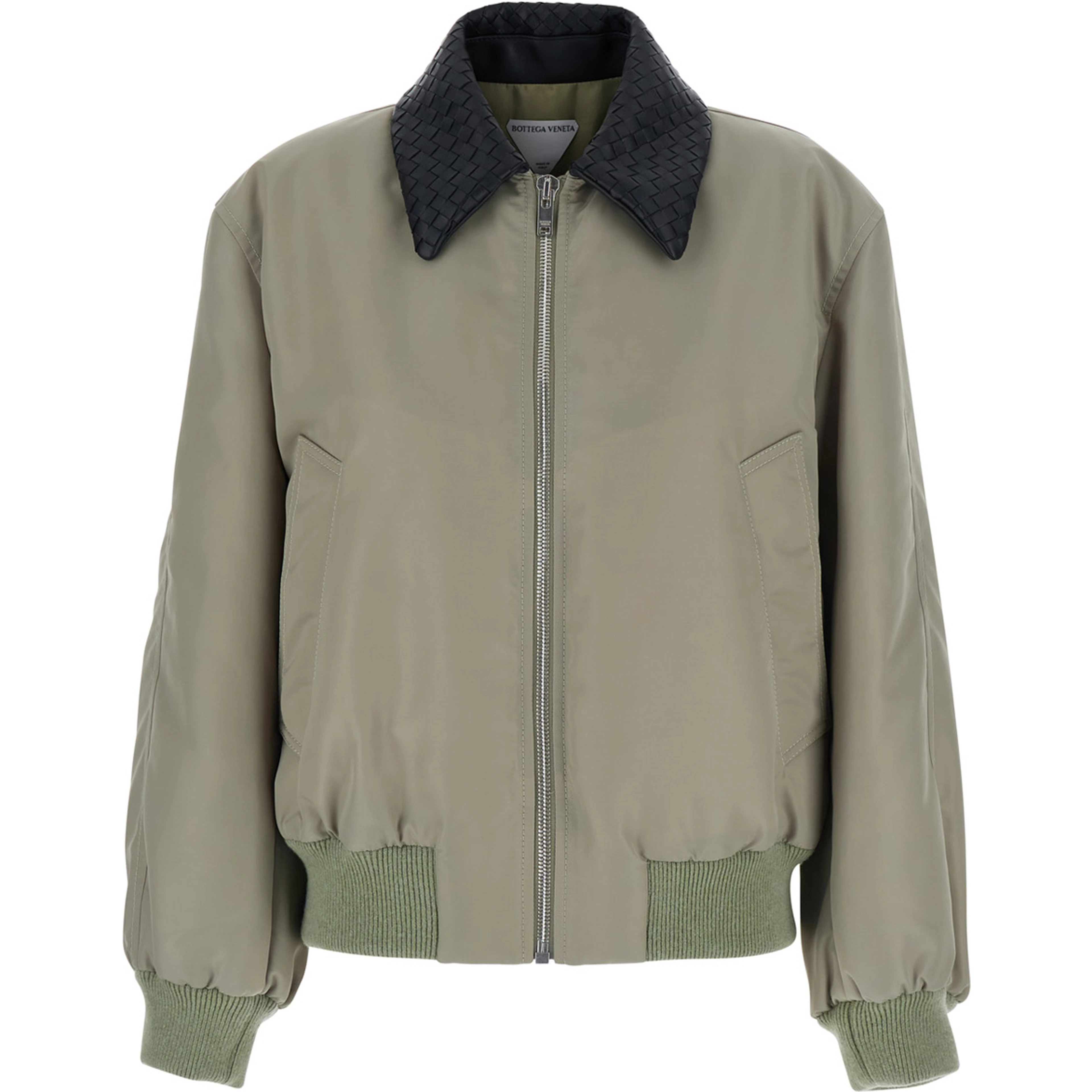 WR SATIN NYLON BLOUSON WITH INTRECCIATO COLLAR