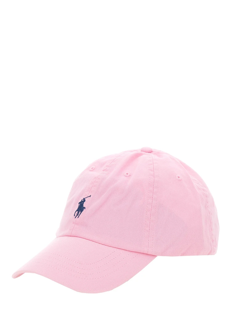 Baseball Cap with Embroidered Pony Logo on the Front in Light Blue Cotton for Women