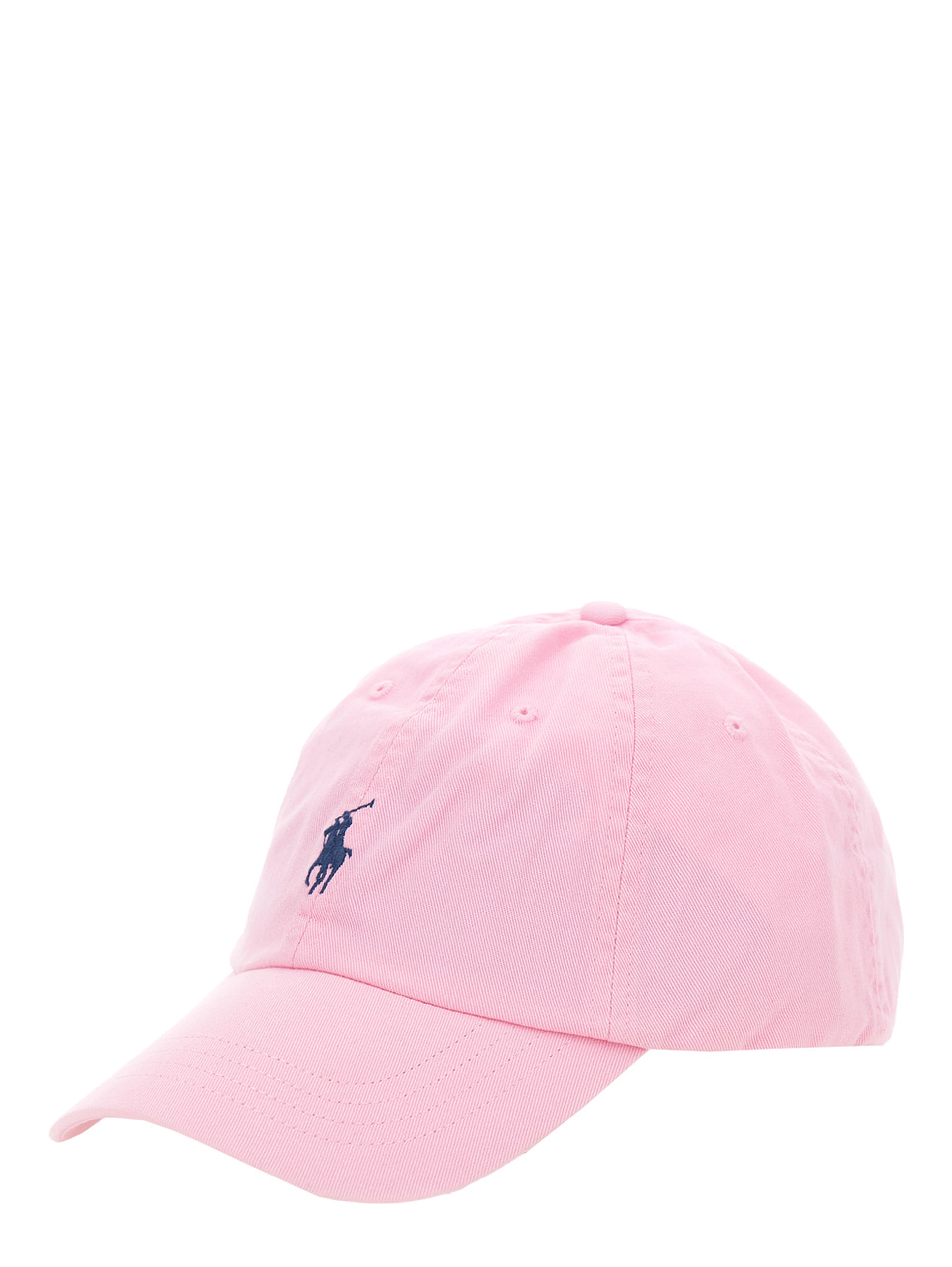 Baseball Cap with Embroidered Pony Logo on the Front in Light Blue Cotton for Women