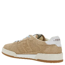 Match beige Sneaker with Logo Patch on the Tongue and FF logo on the side in suede Men
