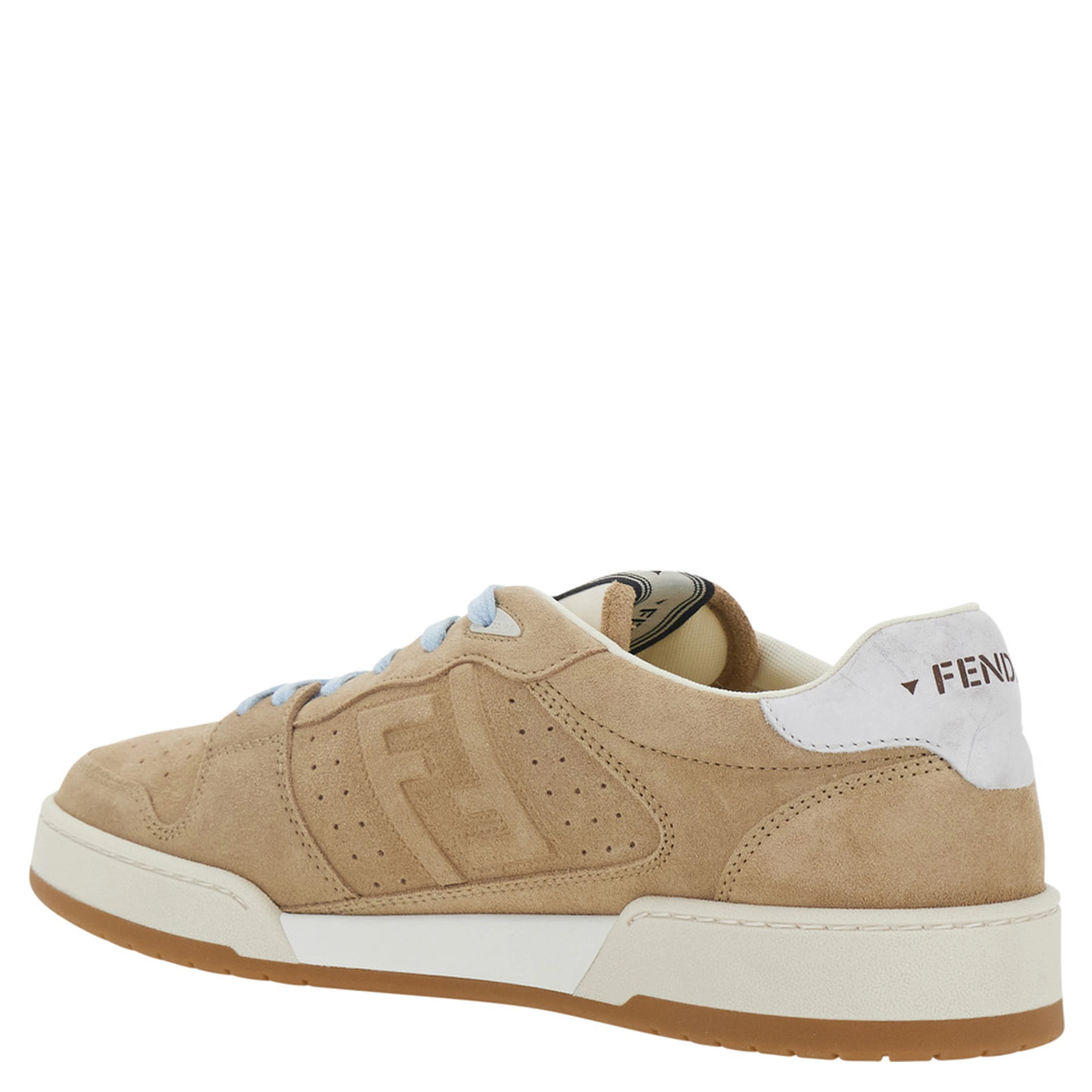 Match beige Sneaker with Logo Patch on the Tongue and FF logo on the side in suede Men