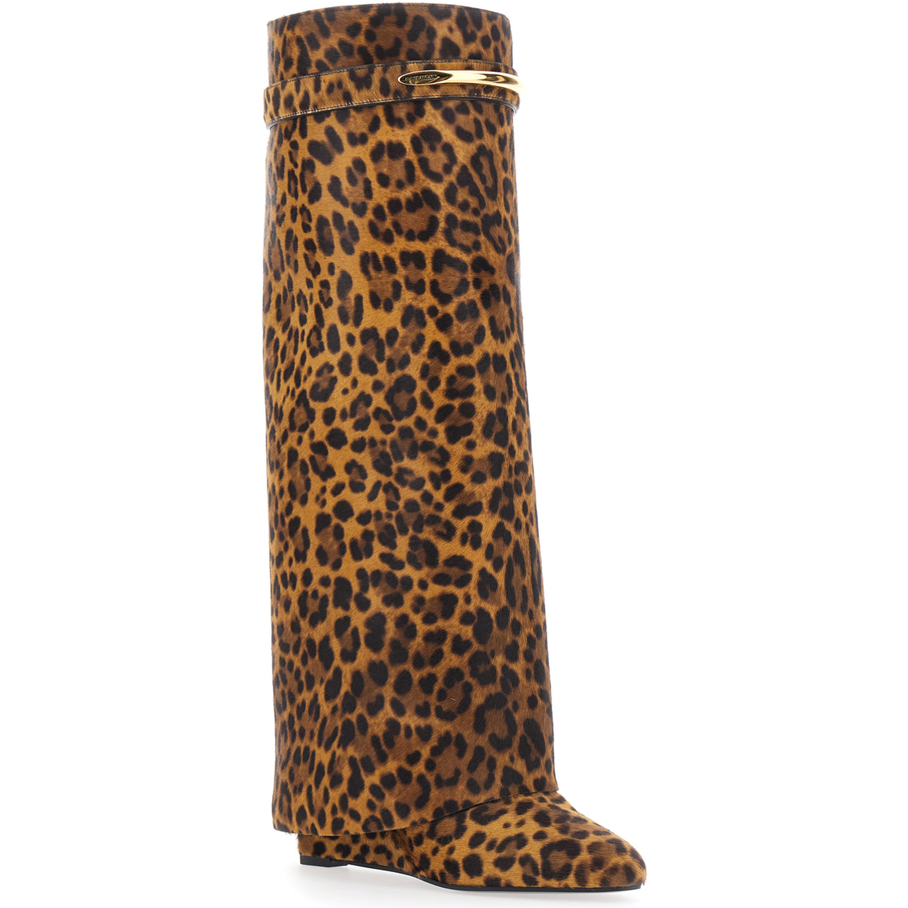 Brown High Heeled Boots with Elegant Leather Details for Women