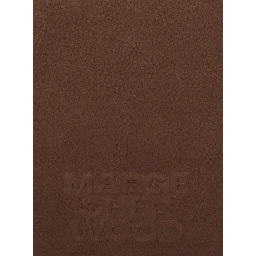 Soft Boston Brown Small Shoulder bag with Two Top Handles and Logo lettering on the Front in Leather for Women