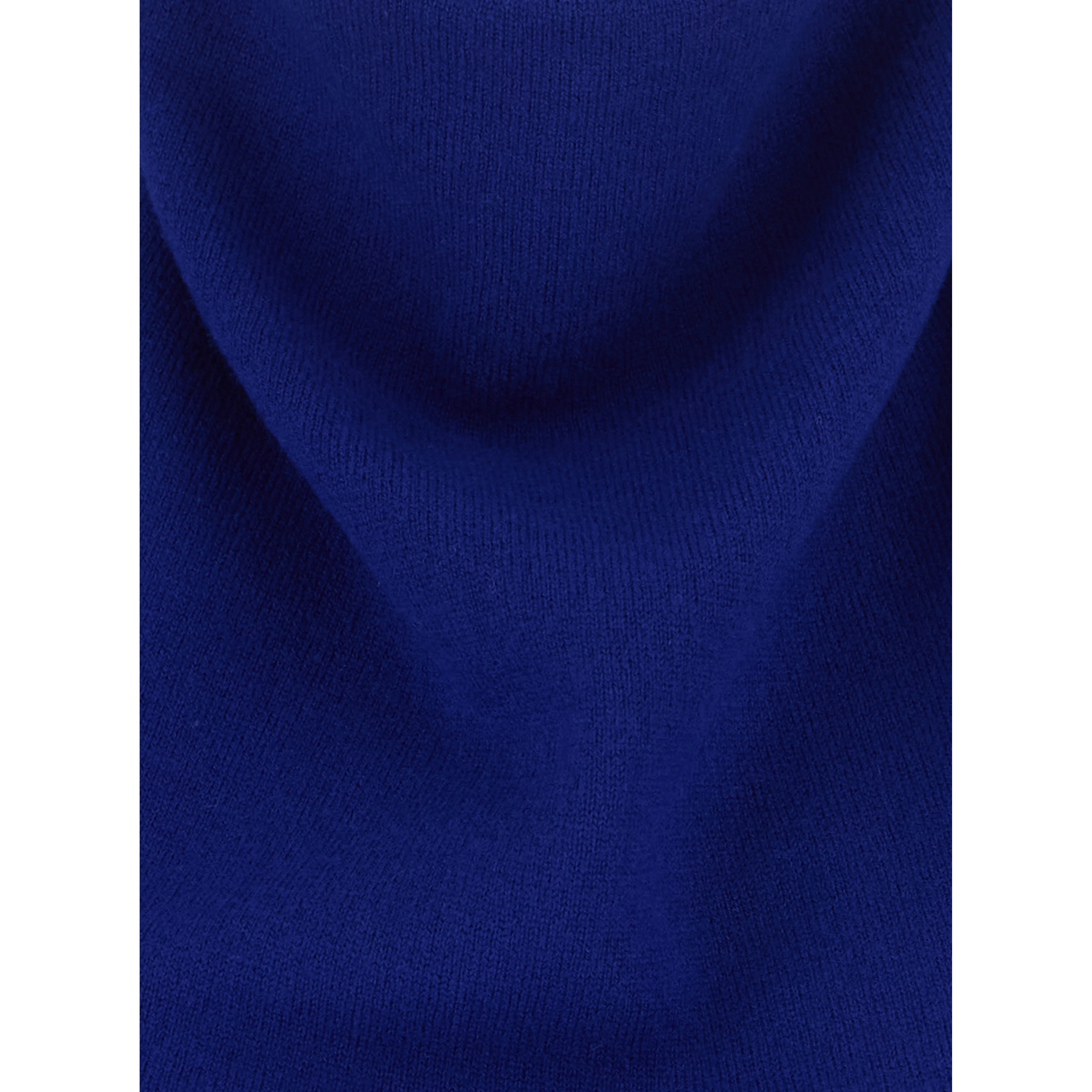 Blue Sleeveless long dress with high neck and draped details in wool for women
