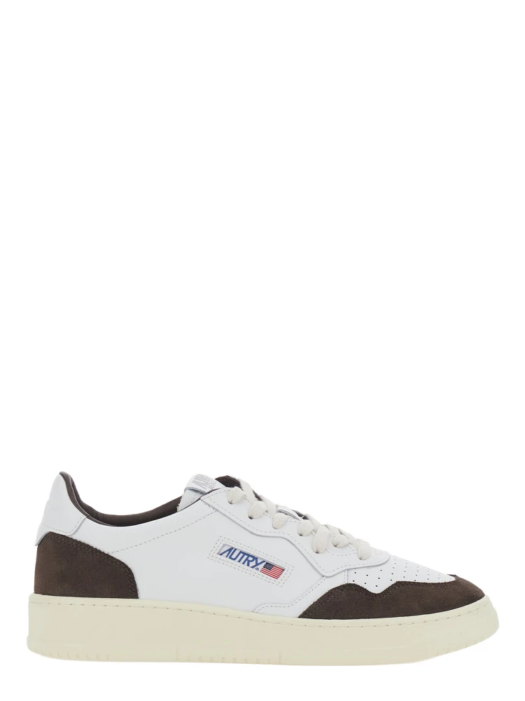 Medalist Low Brown Sneakers with Logo Patch on the Tongue and Suede Inserts in Leather for Men