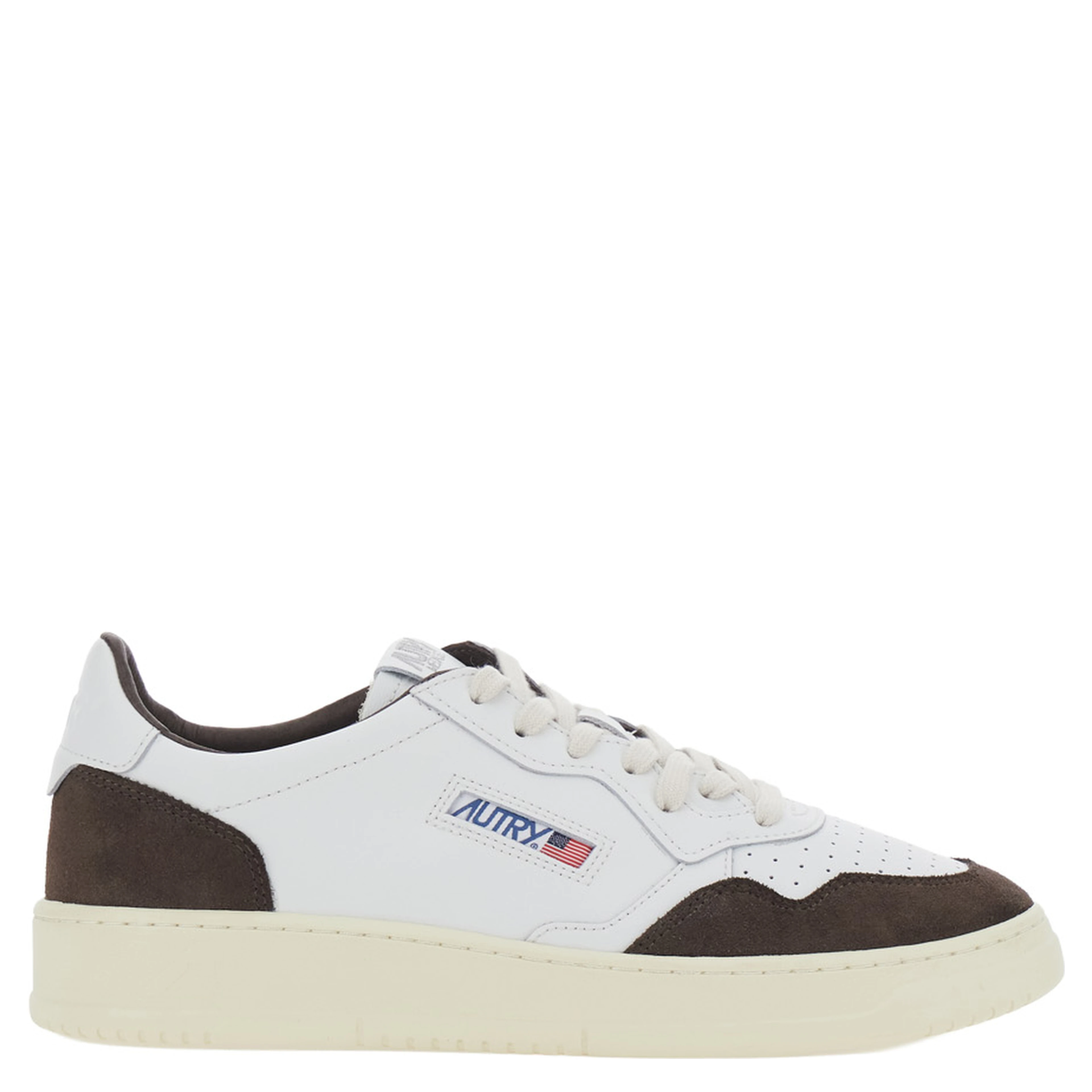 Medalist Low Brown Sneakers with Logo Patch on the Tongue and Suede Inserts in Leather for Men