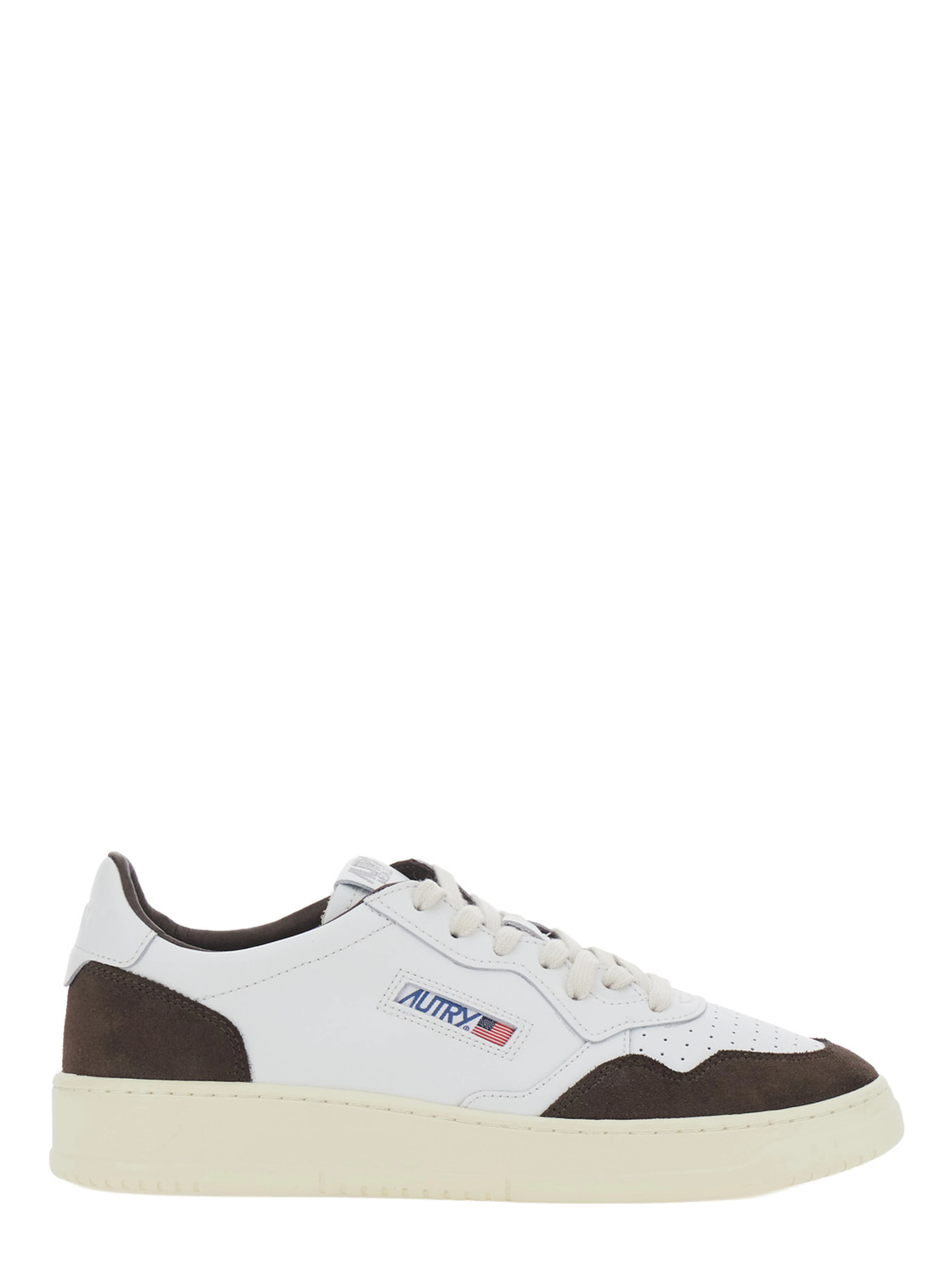 Medalist Low Brown Sneakers with Logo Patch on the Tongue and Suede Inserts in Leather for Men
