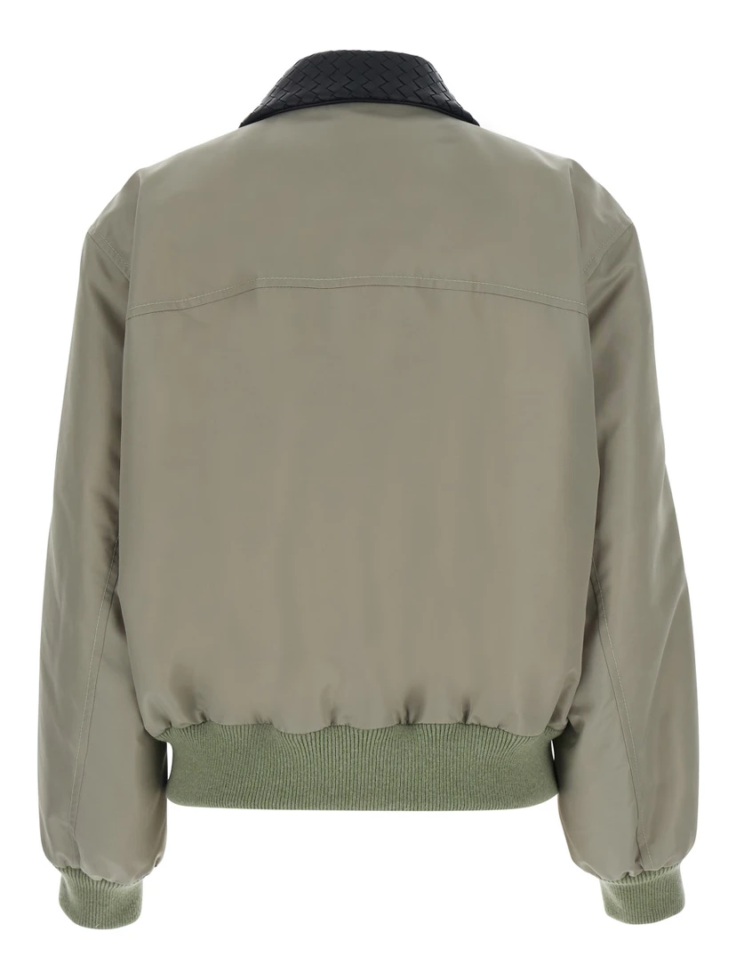 WR SATIN NYLON BLOUSON WITH INTRECCIATO COLLAR