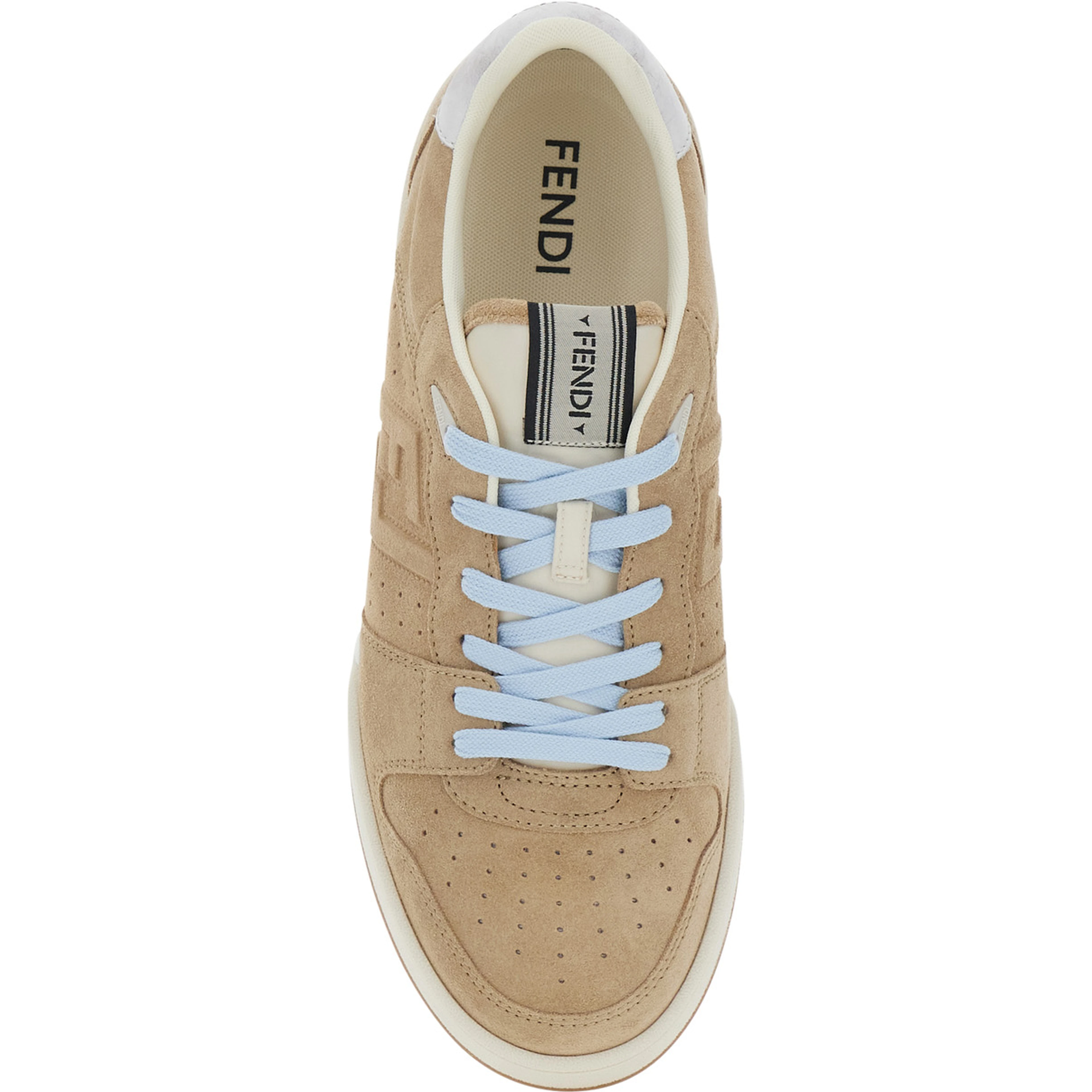 Match beige Sneaker with Logo Patch on the Tongue and FF logo on the side in suede Men