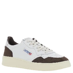 Medalist Low Brown Sneakers with Logo Patch on the Tongue and Suede Inserts in Leather for Men