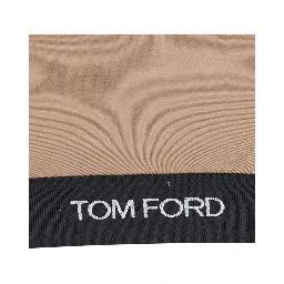 Beige Top with square neckline and logo lettering on the front in tech fabric for women