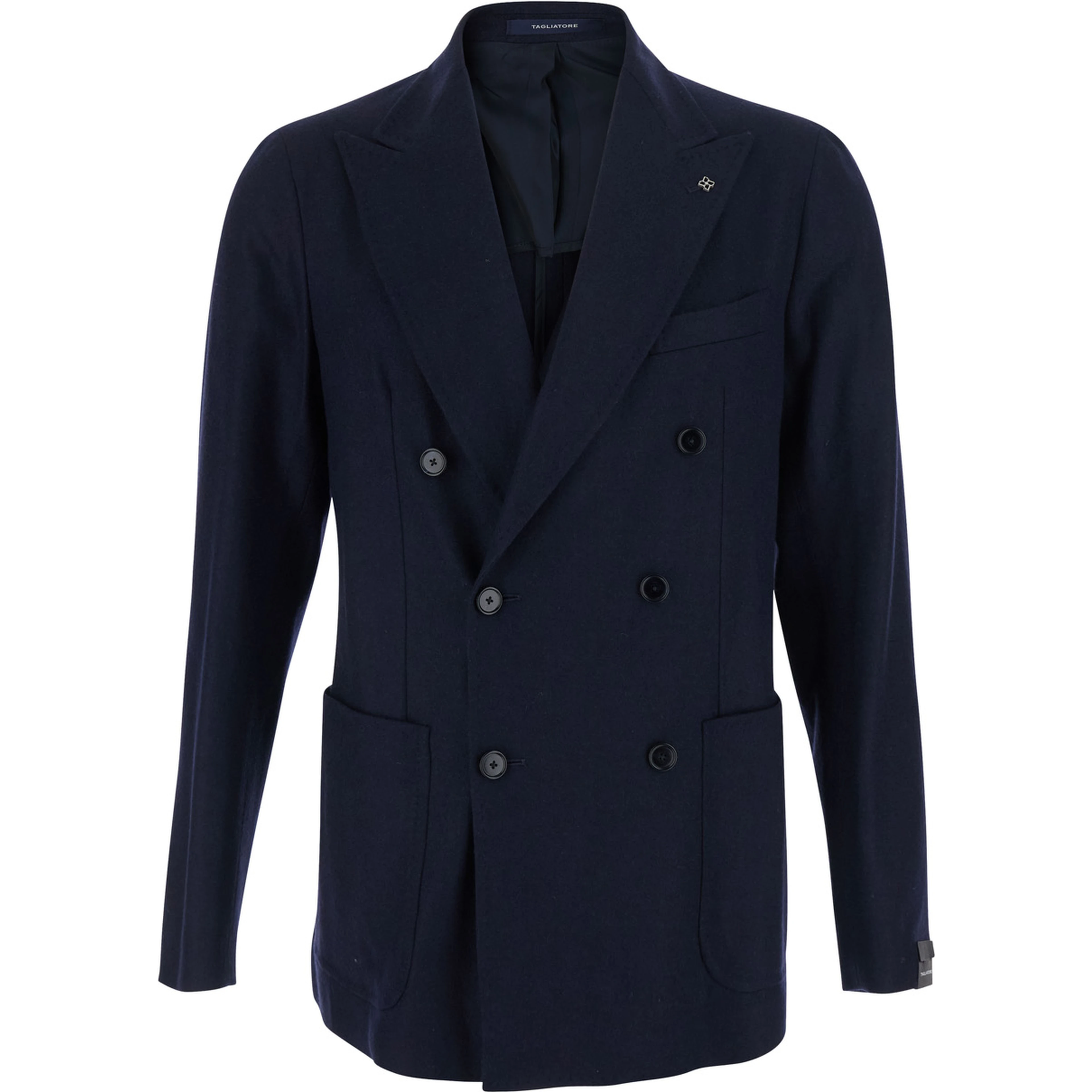 Montecarlo Double-breasted Jacket with Peak Revers in Blue
