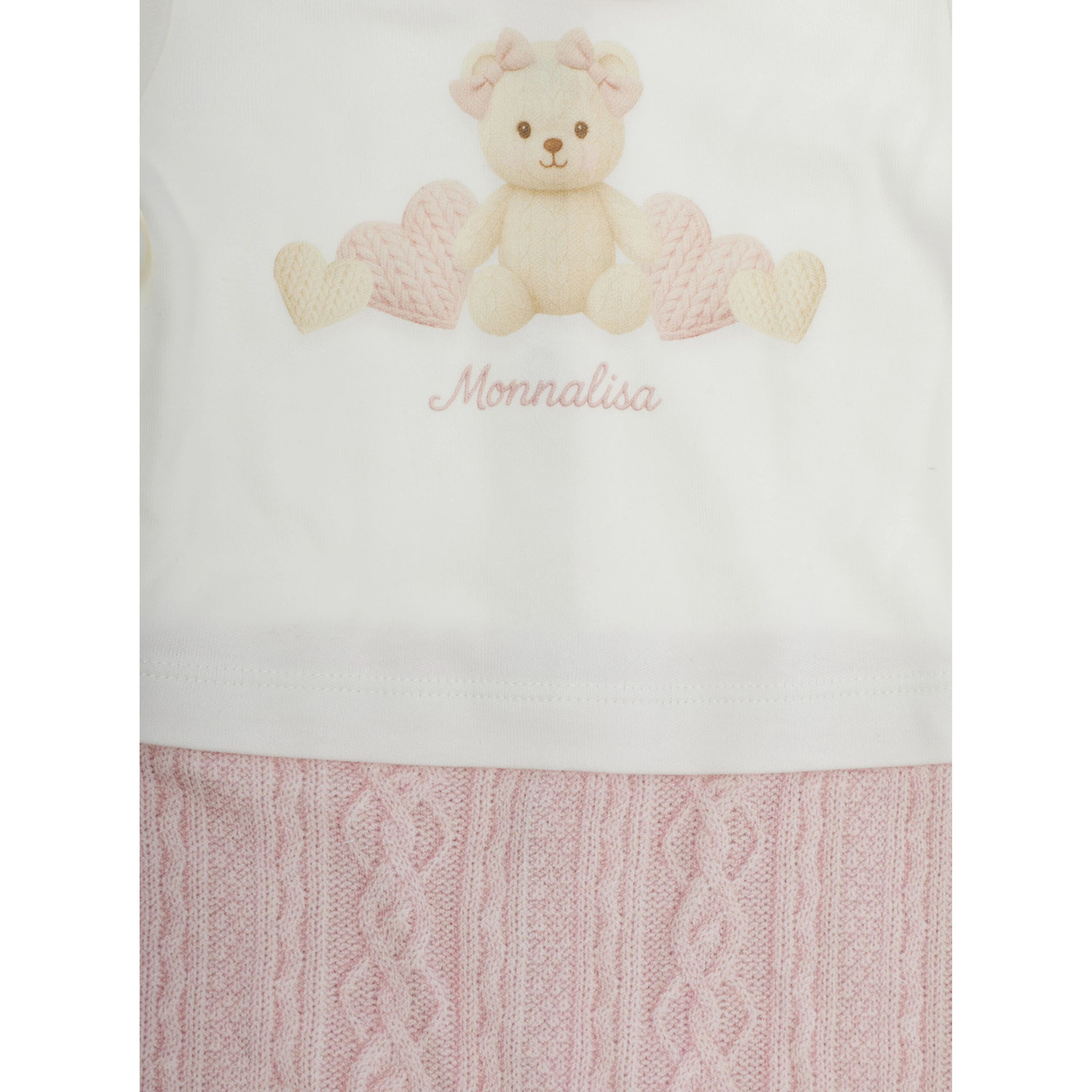 Baby Romper Set with Bib and Cap in Pink