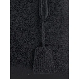 Kate Black Handbag with Two Top Handles in Leather Woman