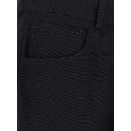 Black Pants with Logo Embroidery on the Back and Flared Leg in Cotton for Men