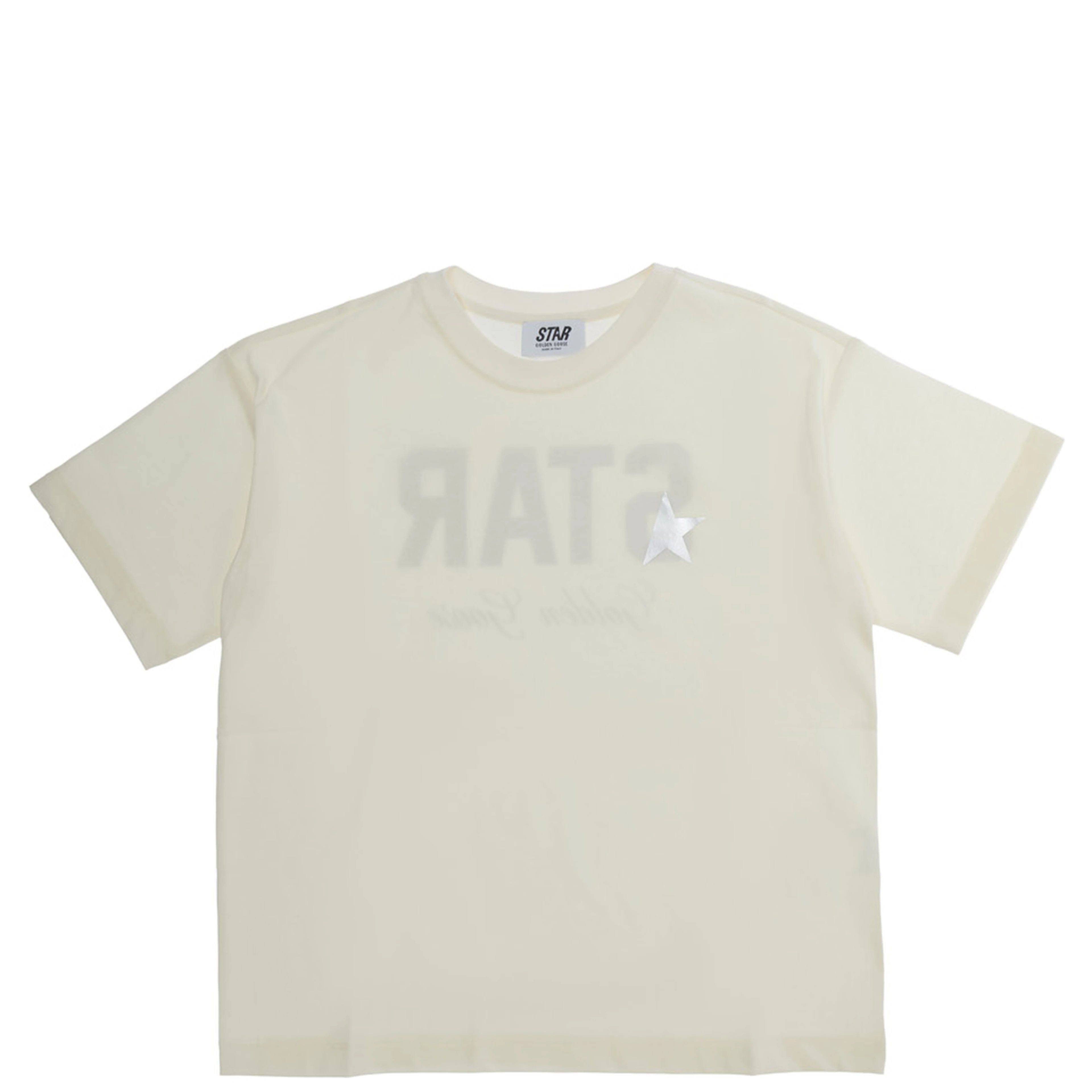 T-shirt STAR UNISEX with lightweight cotton print white unisex