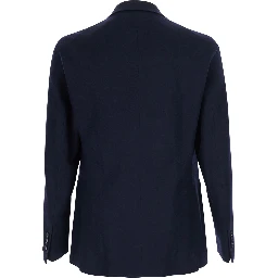 Montecarlo Double-breasted Jacket with Peak Revers in Blue