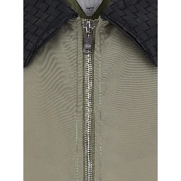 WR SATIN NYLON BLOUSON WITH INTRECCIATO COLLAR