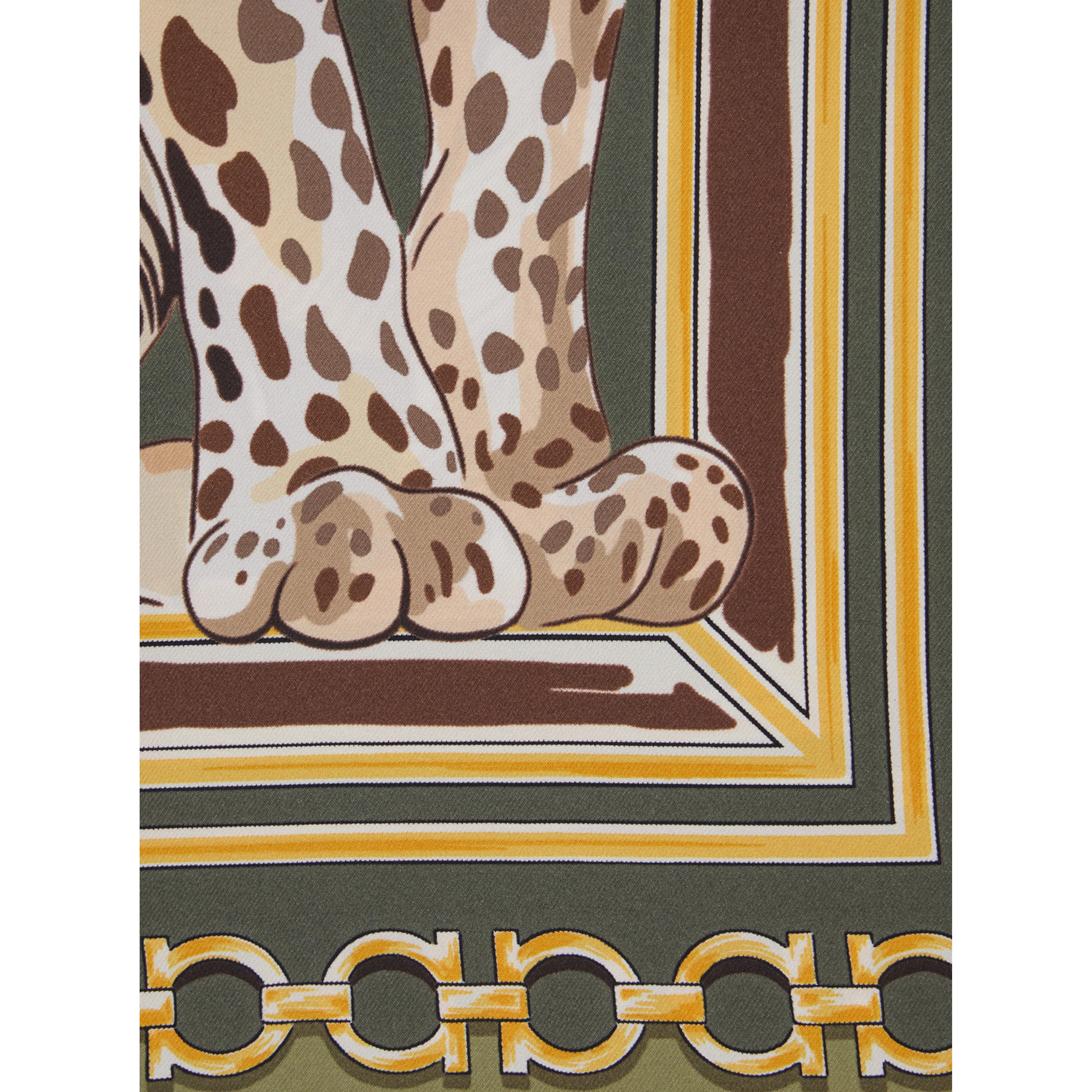 Green Scarf with All-Over Print in Silk Women