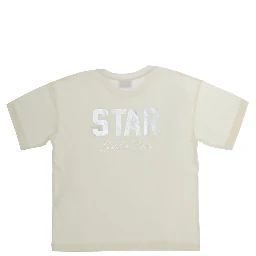 T-shirt STAR UNISEX with lightweight cotton print white unisex