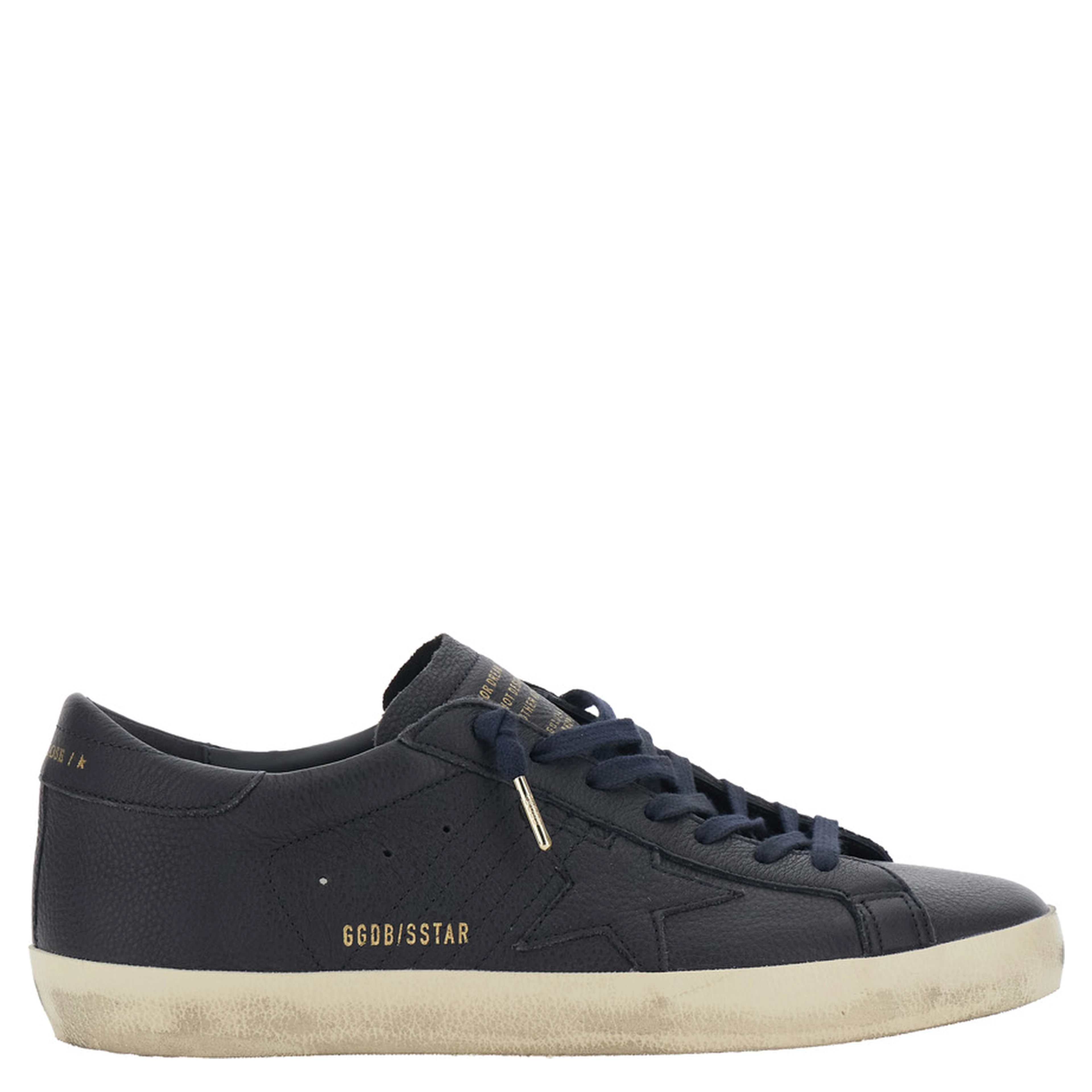 Sneakers SUPERSTAR with leather and blue details unisex