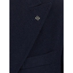 Montecarlo Double-breasted Jacket with Peak Revers in Blue