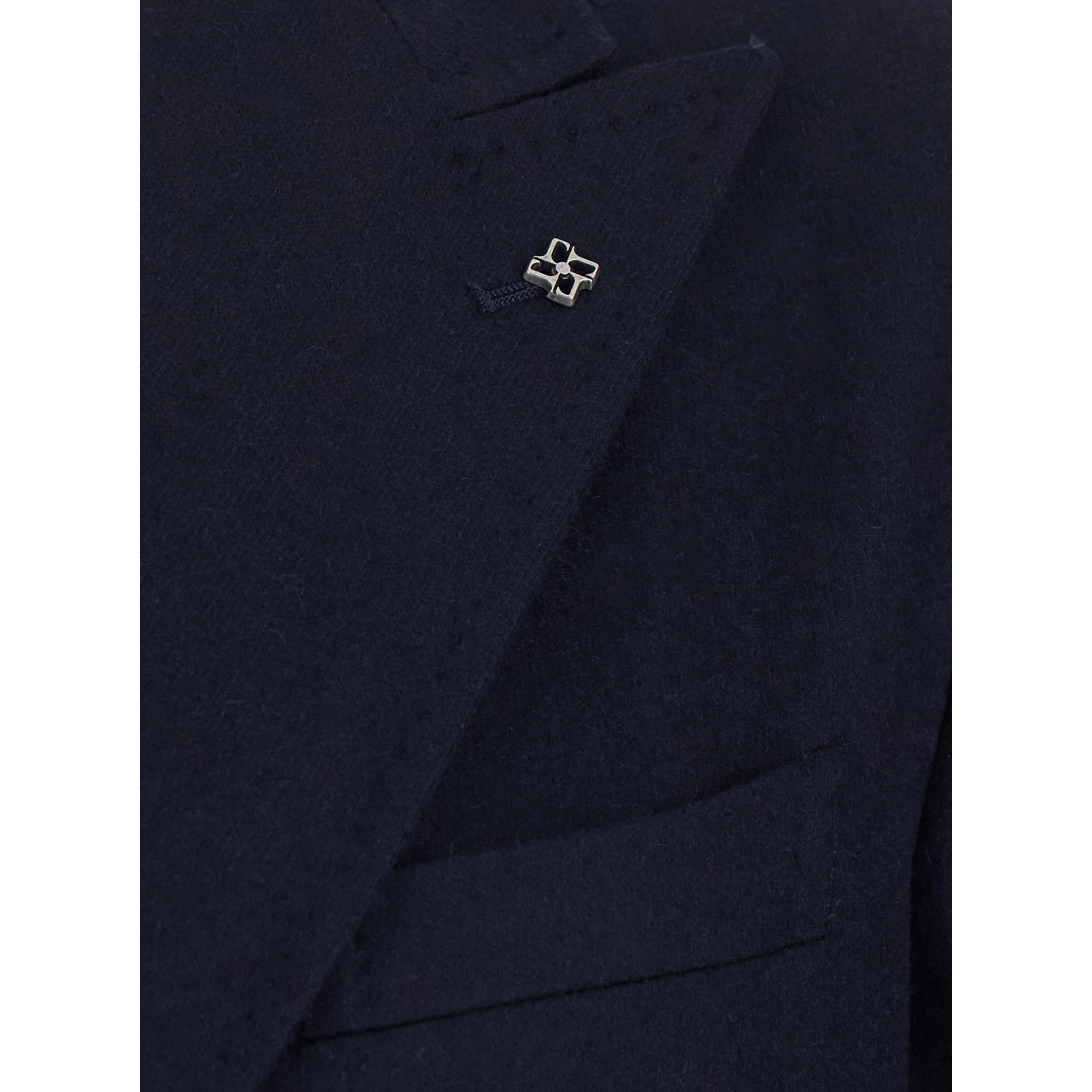Montecarlo Double-breasted Jacket with Peak Revers in Blue