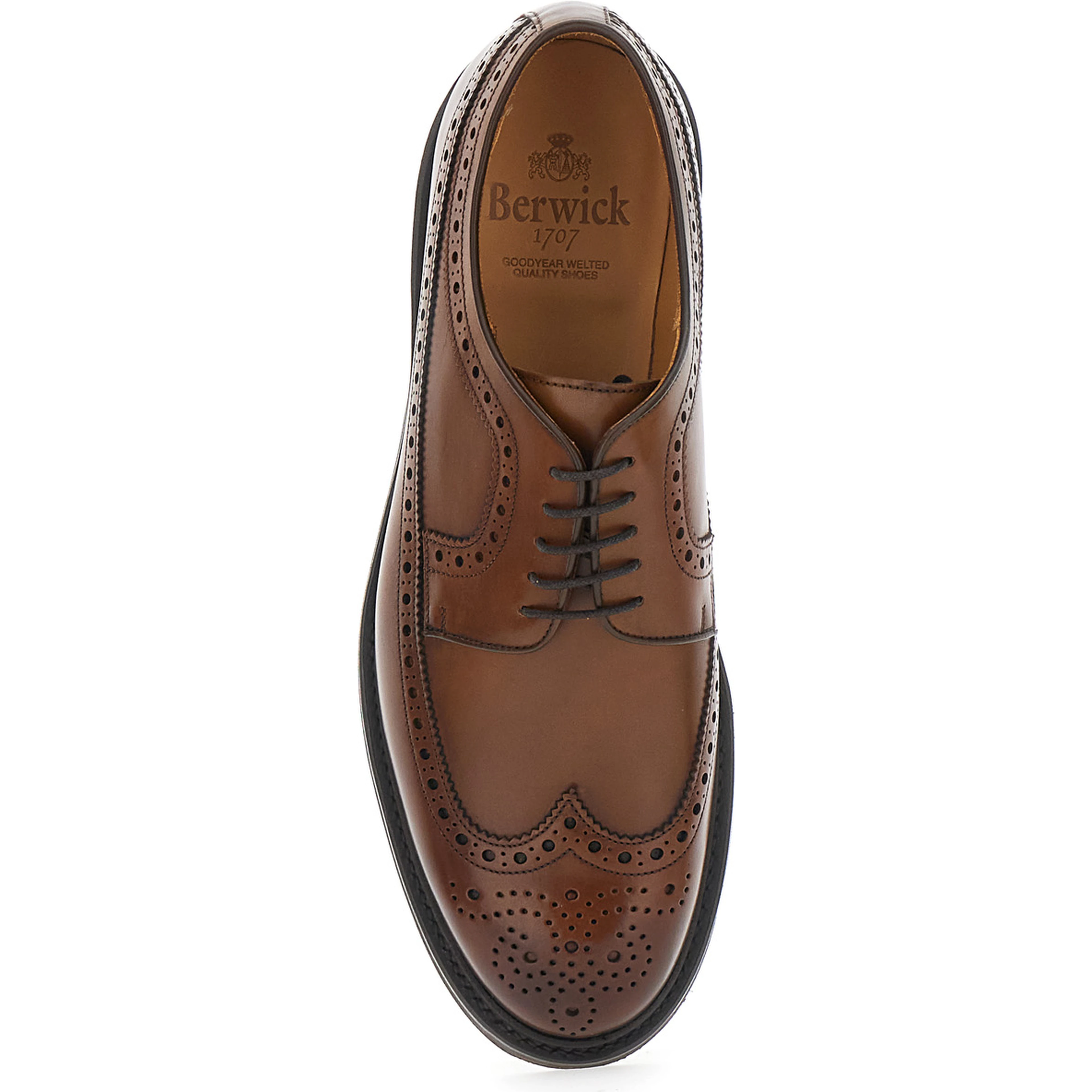 Brown Oxford Shoes with Front Laces in Leather for Men