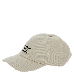 Baseball Cap La Casquette Slogan with Cotton Embroidery Beige Men