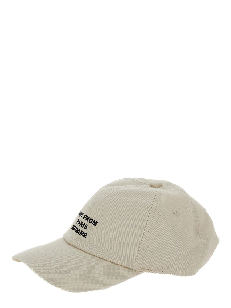 Baseball Cap La Casquette Slogan with Cotton Embroidery Beige Men