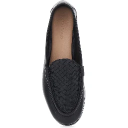 Silenzio Black loafers with Intreccio Motif on the Front in Leather for Men