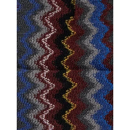 Brown beanie with turn-up brim ZigZag motif in wool blend for men