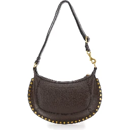 Oskan Moon Brown Crossbody bag with Half-Moon Silhouette and Logo lettering on the Front in  Leather for Women