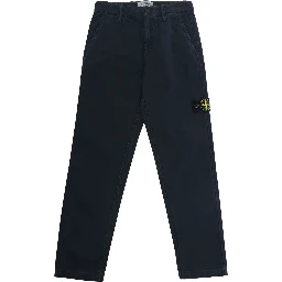 Blue Pants with logo patch on the front in tech fabric for boy