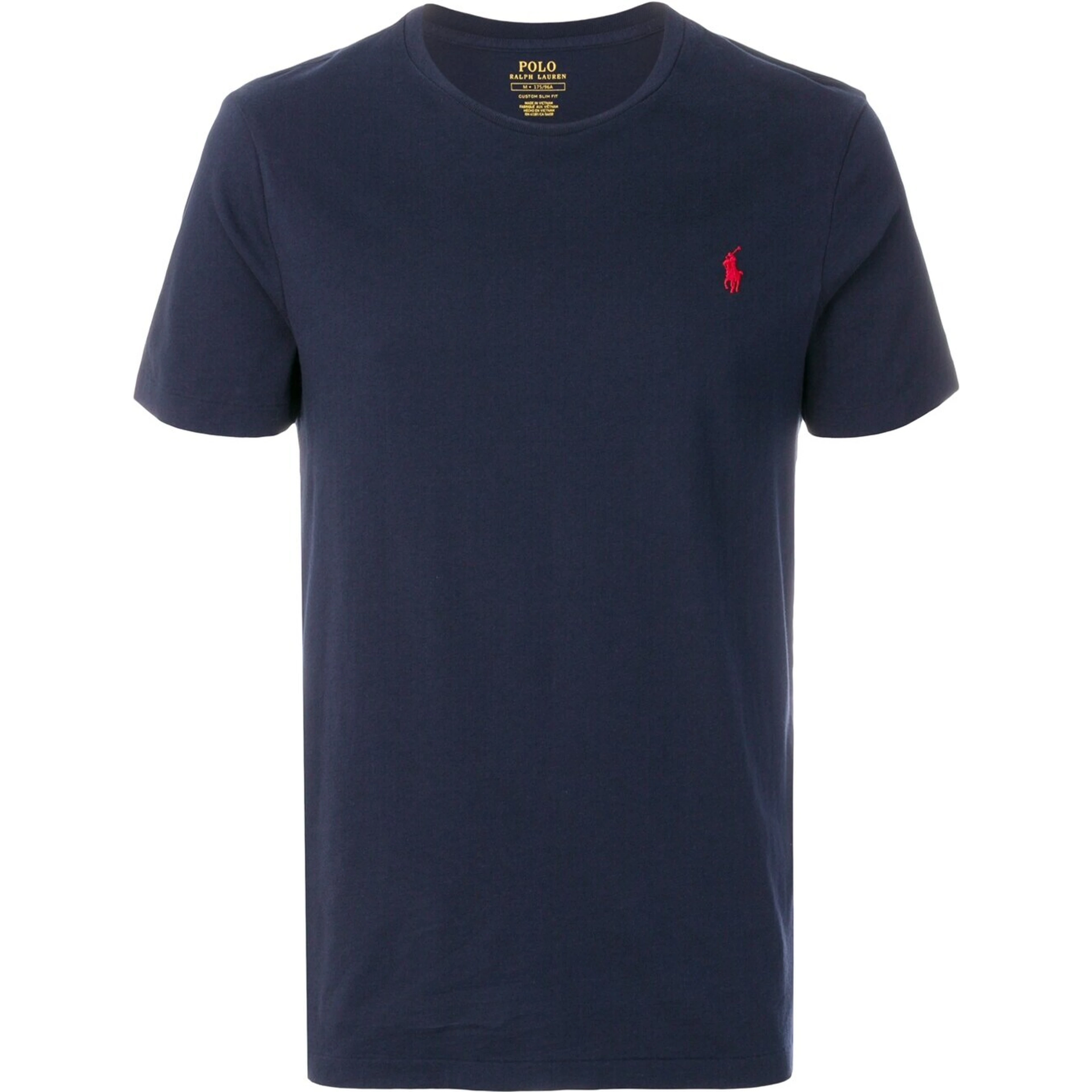 T-Shirt with Round Neck and Embroidered Pony Logo on the Front in Blue Cotton for Men