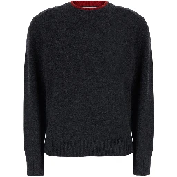 OTIS Grey Sweater with Contrasting Collar in Cashmere for Women