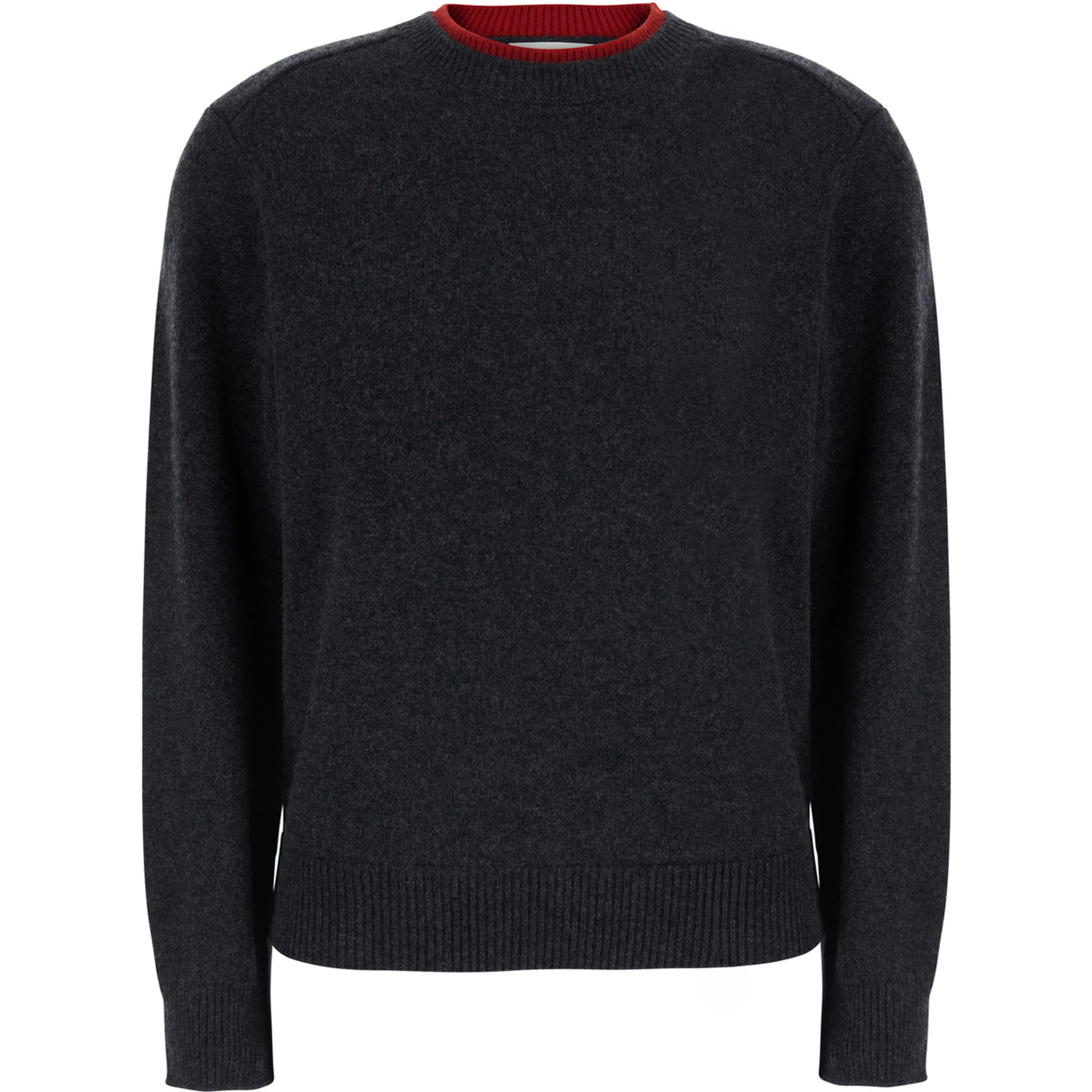 OTIS Grey Sweater with Contrasting Collar in Cashmere for Women