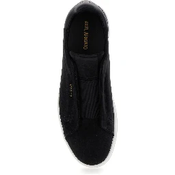 Low Sneakers Dice Laceless Slip-On in Black Suede Men